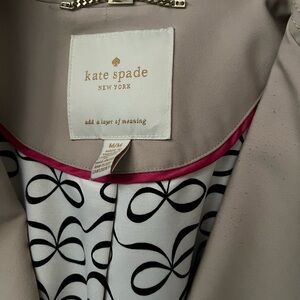 Kate Spade Beige Trench Coat with Pink Trim